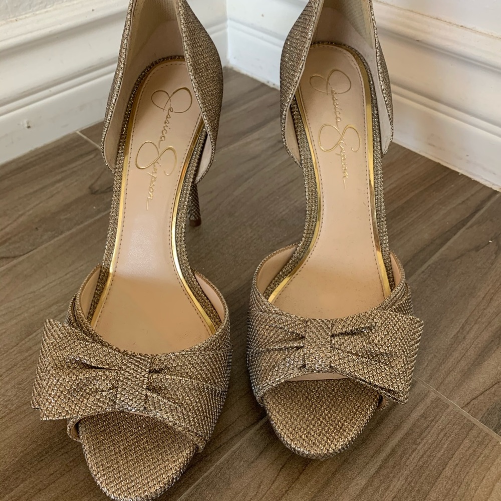 Jessica Simpson Gold Heels
